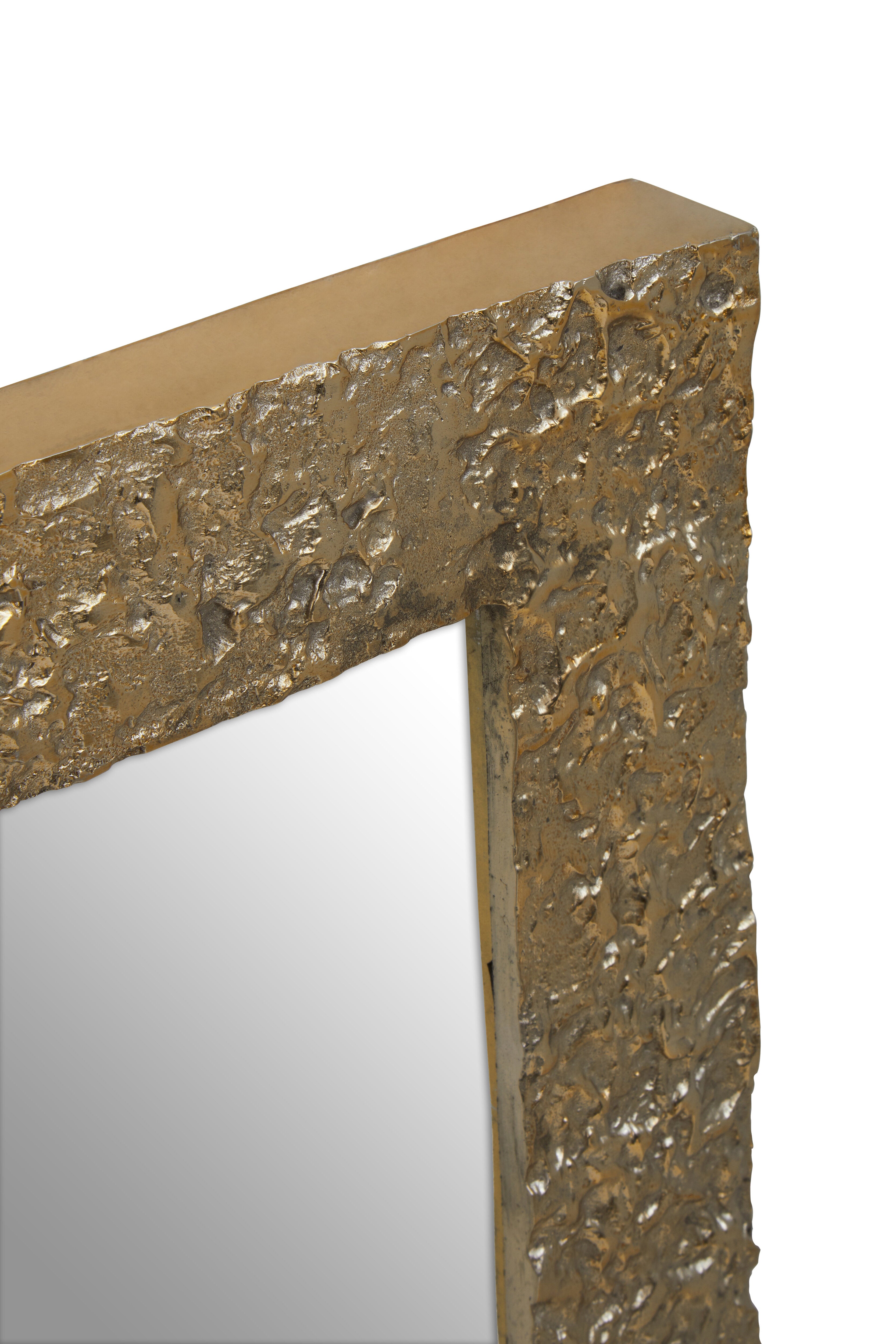 Koby Textured Gold Rectangular Wall Mirror